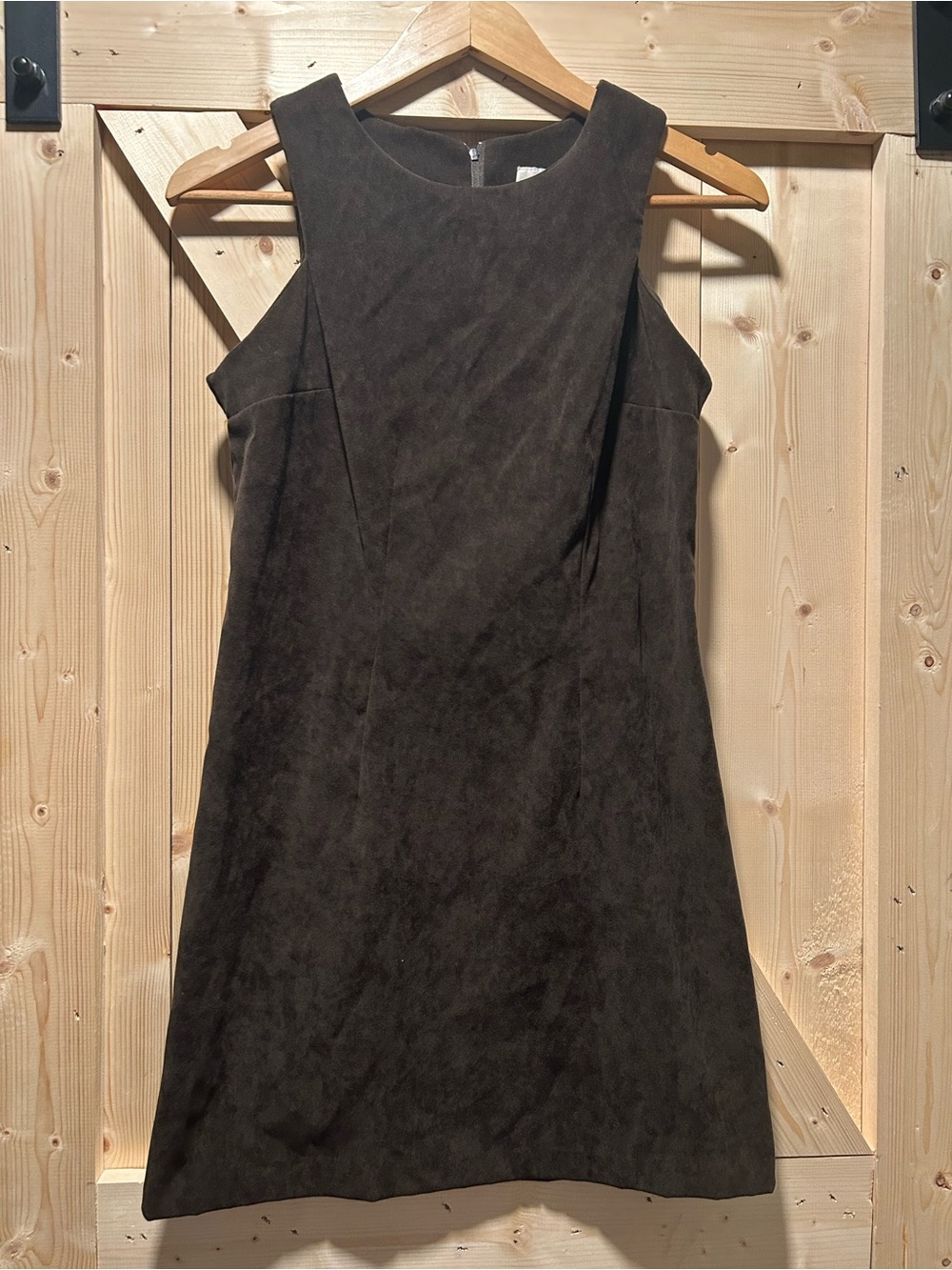 Sleek Brown Sleeveless Mini Dress